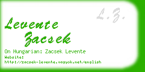 levente zacsek business card